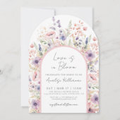 ワイルドフラワーラブイズイン開花フローラブライダルシャワー 招待状 (正面)