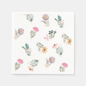 ワイルドフラワーラブインブルーム ブライダルシャワー スタンダードカクテルナプキン (正面)