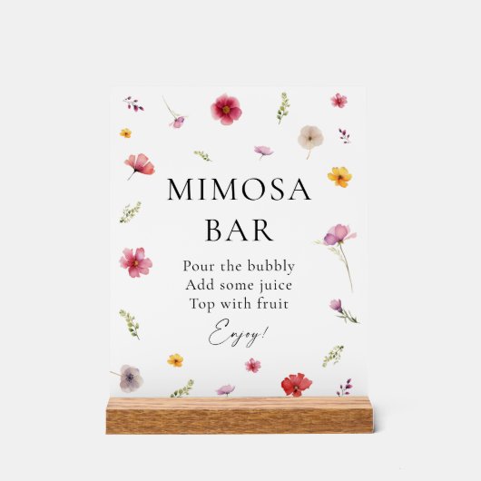 ワイルドフラワーラブインブルーム ブライダルシャワー ミモザバー アクリルサイン (正面)