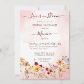 ワイルドフラワーラブイン開花ブライダルシャワーテンプレート 招待状 (正面)