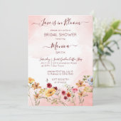 ワイルドフラワーラブイン開花ブライダルシャワーテンプレート 招待状 (スタンド正面)