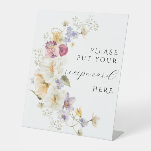 ワイルドフラワーラブイン開花ブライダルシャワーレシピ 台座サイン (正面)