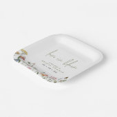 ワイルドフラワーラブイン開花ブライダルシャワー ペーパープレート (傾斜あり)