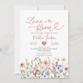 ワイルドフラワーラブイン開花ブライダルシャワー 招待状 (正面)