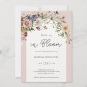 ワイルドフラワーラブイン開花ブライダルシャワー 招待状 (正面)