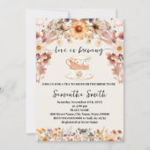 ワイルドフラワーラブズブルーイングティーシャワー招待状 シーズンカード (正面)