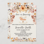 ワイルドフラワーラブズブルーイングティーシャワー招待状 シーズンカード (正面/裏面)