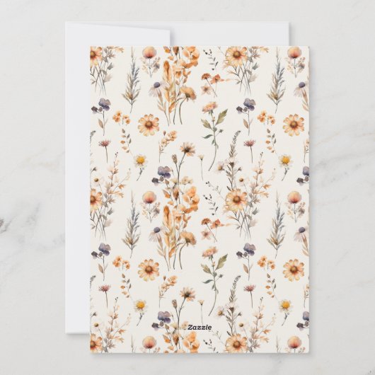 ワイルドフラワーラブズブルーイングティーシャワー招待状 シーズンカード (裏面)