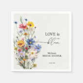 ワイルドフラワーラブズ開花ブライダルシャワー スタンダードカクテルナプキン (正面)