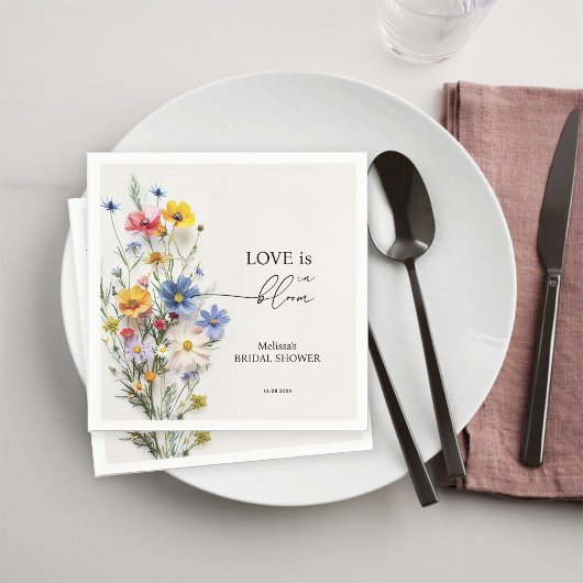 ワイルドフラワーラブズ開花ブライダルシャワー スタンダードカクテルナプキン