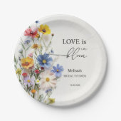 ワイルドフラワーラブズ開花ブライダルシャワー ペーパープレート (正面)