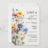 ワイルドフラワーラブズ開花ブライダルシャワー 招待状 (正面)