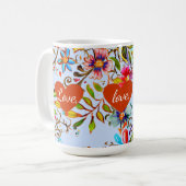 ワイルドフラワーラブペリウィンクル コーヒーマグカップ (正面左)