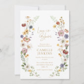 ワイルドフラワーラブ開花ブライダルシャワー招待 招待状 (正面)