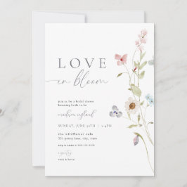 ワイルドフラワーラブ開花ブライダルシャワー招待 招待状