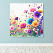 ワイルドフラワーラプソディ キャンバスプリント (インサイチュ (ウッドフロア))