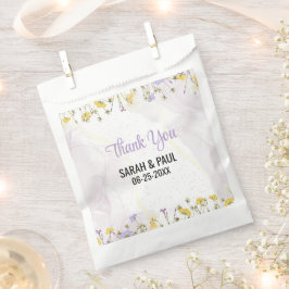 ワイルドフラワーラベンダーとイエロー結婚フローラ フェイバーバッグ
