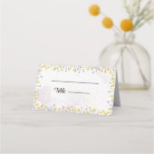 ワイルドフラワーラベンダーとイエロー結婚フローラ プレイスカード (裏面)