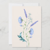 ワイルドフラワーラベンダー及びアイボリーブライダルシャワー 招待状 (裏面)