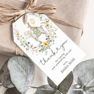 ワイルドフラワーラム&バニーバルーンサンキュー ギフトタグ