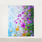 ワイルドフラワーランドスケープ写真 タペストリー (正面)