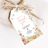 ワイルドフラワーリトルバタフライベビーシャワーメッセージカード ギフトタグ