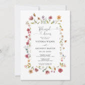 ワイルドフラワーリハーサルディナー招待状 セーブザデート (正面)