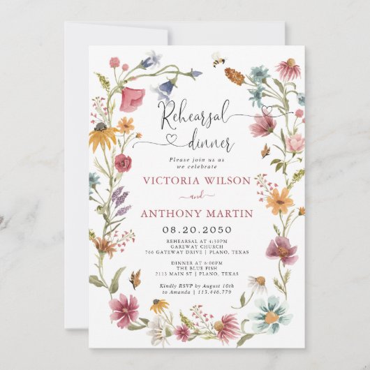 ワイルドフラワーリハーサルディナー招待状 招待状 (正面)