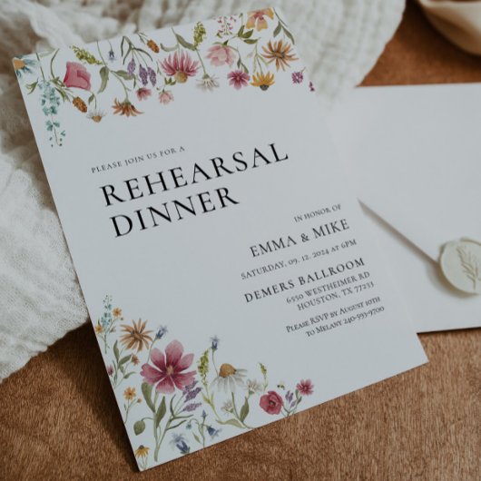 ワイルドフラワーリハーサルディナー招待状 招待状
