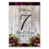 ワイルドフラワーリボン&ライト – 紫 テーブルナンバー (裏面)