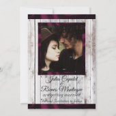 ワイルドフラワーリボン&写真 – 紫 セーブザデート (裏面)