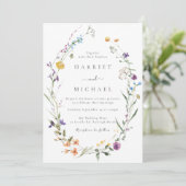 ワイルドフラワーリースのウェディング 招待状 (スタンド正面)