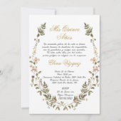 ワイルドフラワーリースのキンセアニエラ招待状 招待状 (正面)