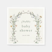 ワイルドフラワーリースの春のベビーシャワー スタンダードカクテルナプキン (正面)