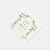 ワイルドフラワーリースの春のベビーシャワー スタンダードカクテルナプキン (角)