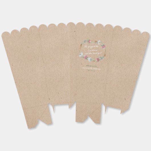 ワイルドフラワーリースオンクラフトカントリーウェディング フェイバーボックス (見開き)