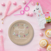 ワイルドフラワーリースオンクラフトカントリーウェディング ペーパープレート (パーティー)