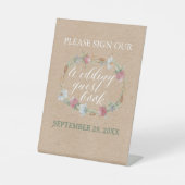 ワイルドフラワーリースオンクラフトカントリーウェディング 台座サイン (正面)