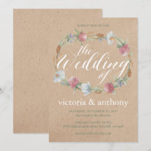 ワイルドフラワーリースオンクラフトカントリーウェディング