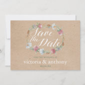 ワイルドフラワーリースオンクラフトカントリー日付を保存 セーブザデート (正面)