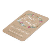 ワイルドフラワーリースオンクラフトカントリー日付を保存 マグネット (左側)