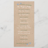 ワイルドフラワーリースオンクラフトカントリー結婚式プログラム プログラム (裏面)