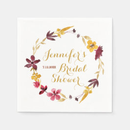 ワイルドフラワーリースシャワーナプキンス スタンダードカクテルナプキン