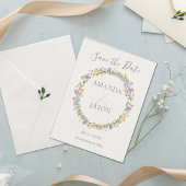 ワイルドフラワーリースフローラ結婚式の日付を保存