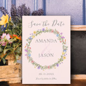 ワイルドフラワーリースフローラ結婚式の日付を保存