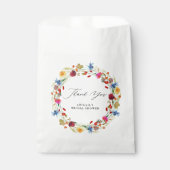 ワイルドフラワーリースブライダルシャワーカスタムサンキュー フェイバーバッグ (正面)