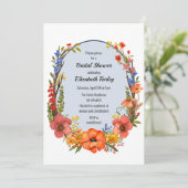 ワイルドフラワーリースブライダルシャワー招待 招待状 (スタンド正面)