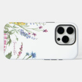 ワイルドフラワーリースブルーウォーターパーソナライズされたカラー Case-Mate iPhoneケース (裏面 (横))
