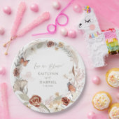 ワイルドフラワーリースラブイン開花ウォーター結婚カラー ペーパープレート (パーティー)