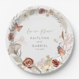 ワイルドフラワーリースラブイン開花ウォーター結婚カラー ペーパープレート